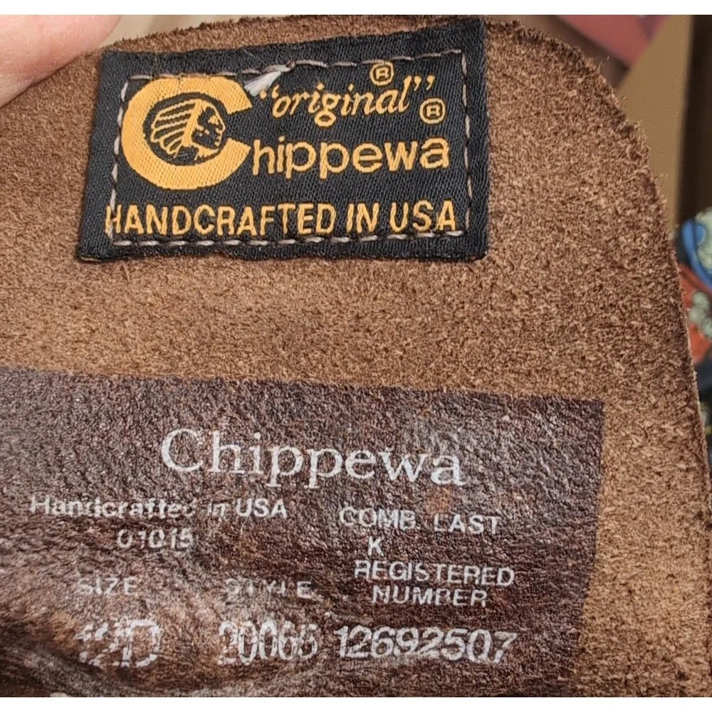 Chippewa 20065 Leather 6 Inch Work Boots Mens Size 12 D Brown Handcrafted USA